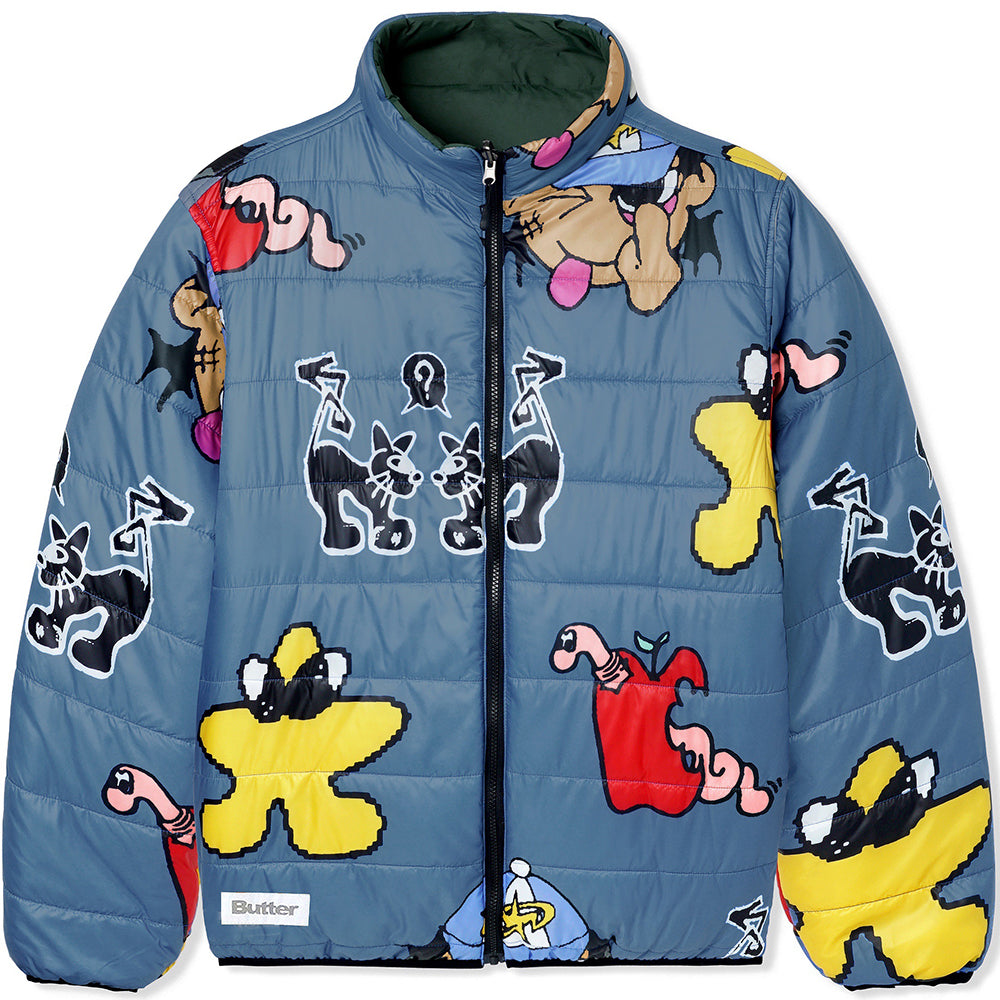 Butter Goods Jun Reversible Puffer Jacket Army/Slate