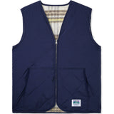 Butter Goods Reversible Hairy Plaid Vest Navy/Wheat