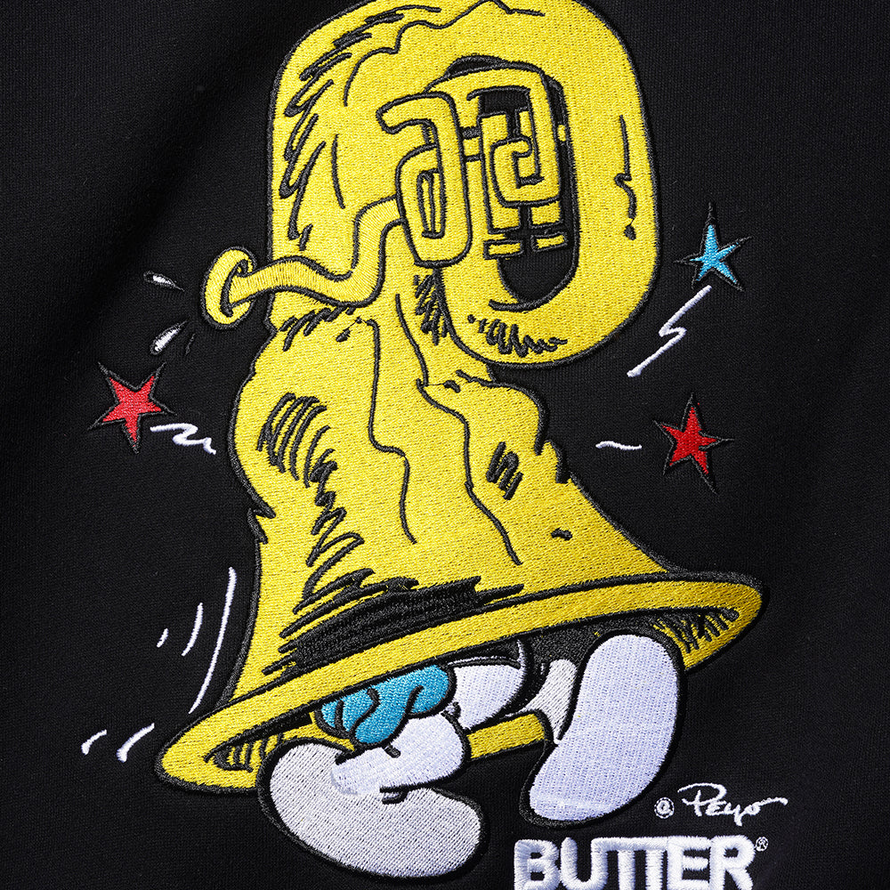 Butter Goods x The Smurfs Harmony Embroidered Crewneck Sweatshirt Black