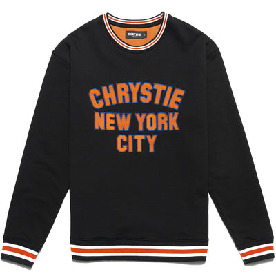 Chrystie Varsity Logo Crewneck Sweater black