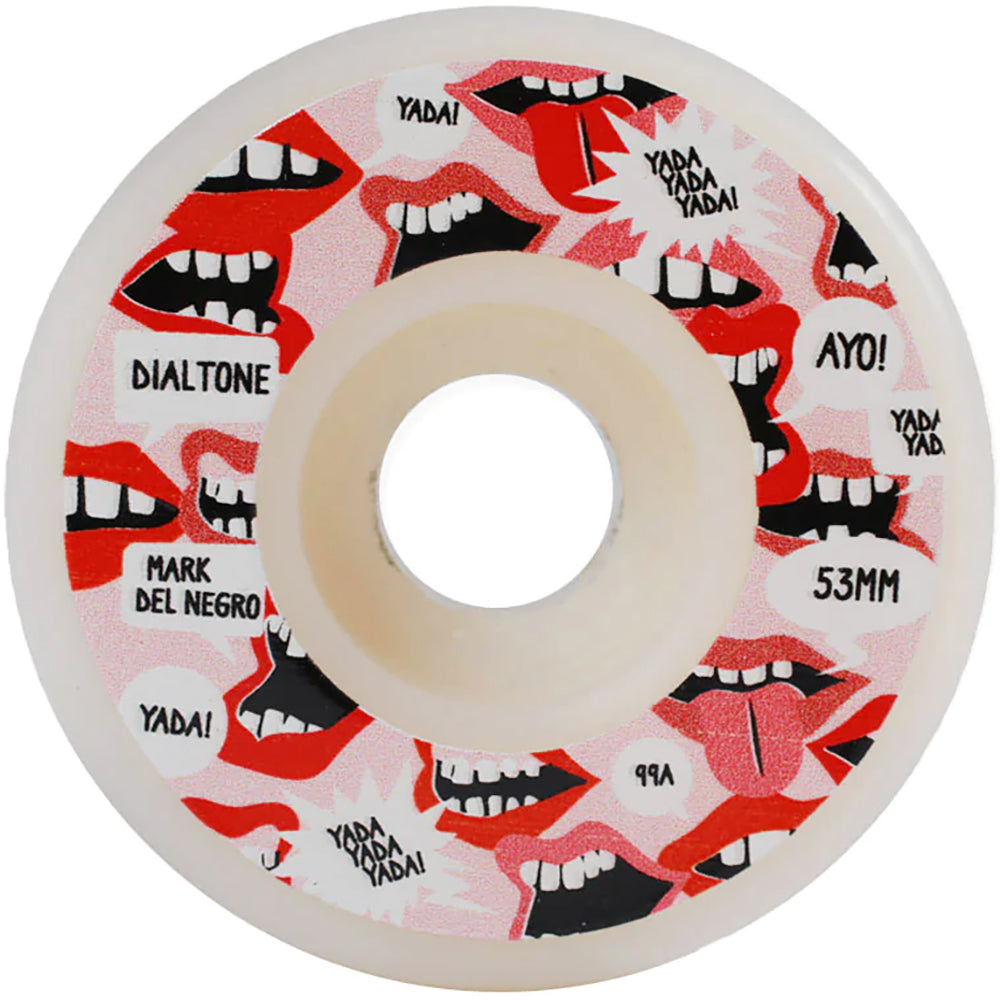 Dial Tone Mark Del Negro Yada Yada Flat Cut 99a Skateboard Wheels 53mm