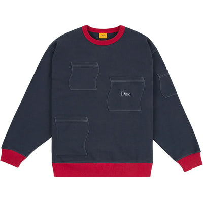 Dime MTL French Terry Pocket Crewneck Marine