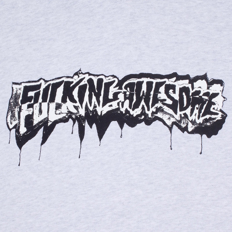 Fucking Awesome Dill Cut Up Logo Hoodie Heather Grey