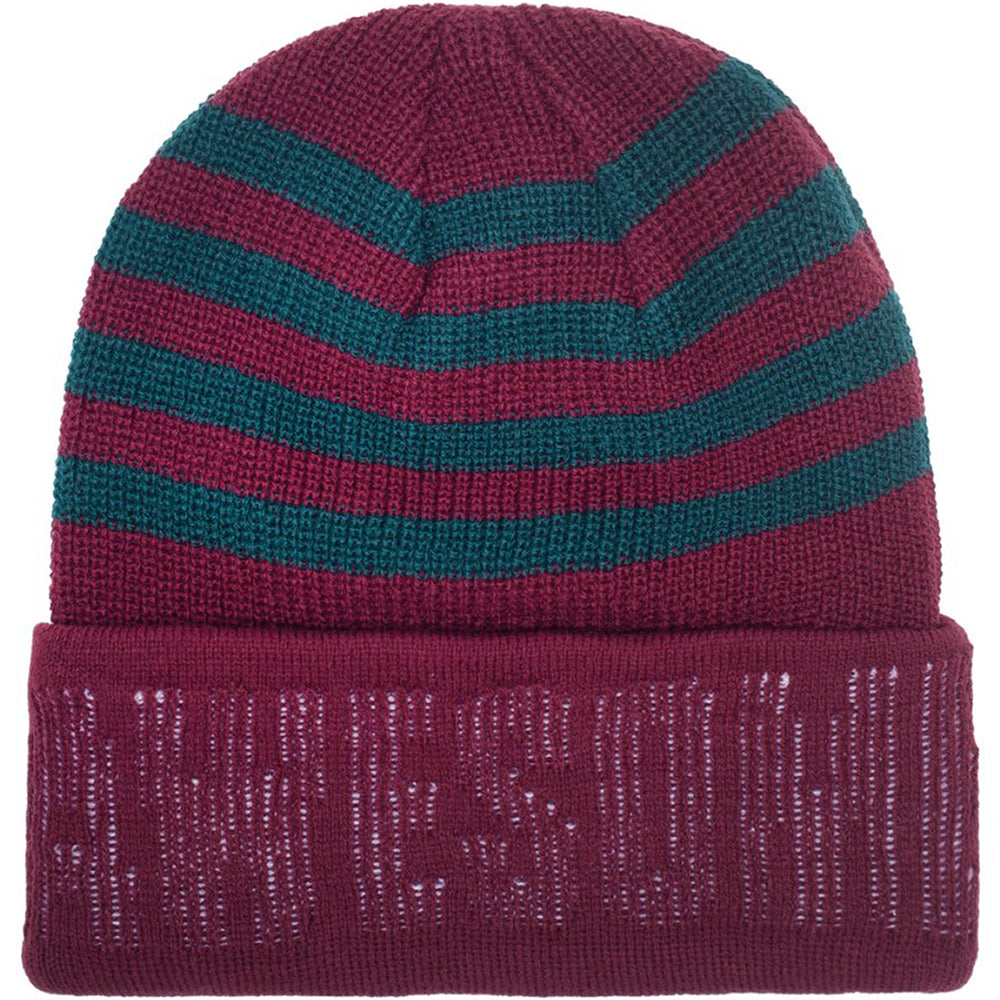 Fucking Awesome FA Striped Cuff Beanie maroon/green