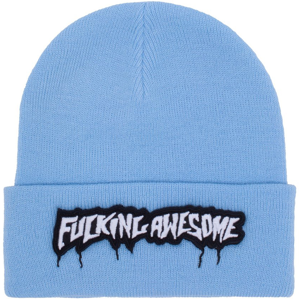 Fucking Awesome Velcro Stamp Cuff Beanie light blue
