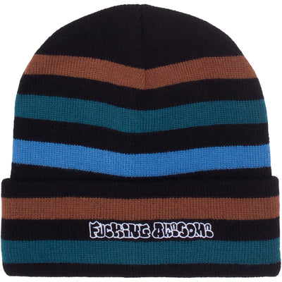 Fucking Awesome Wanto Striped Cuff Beanie Black