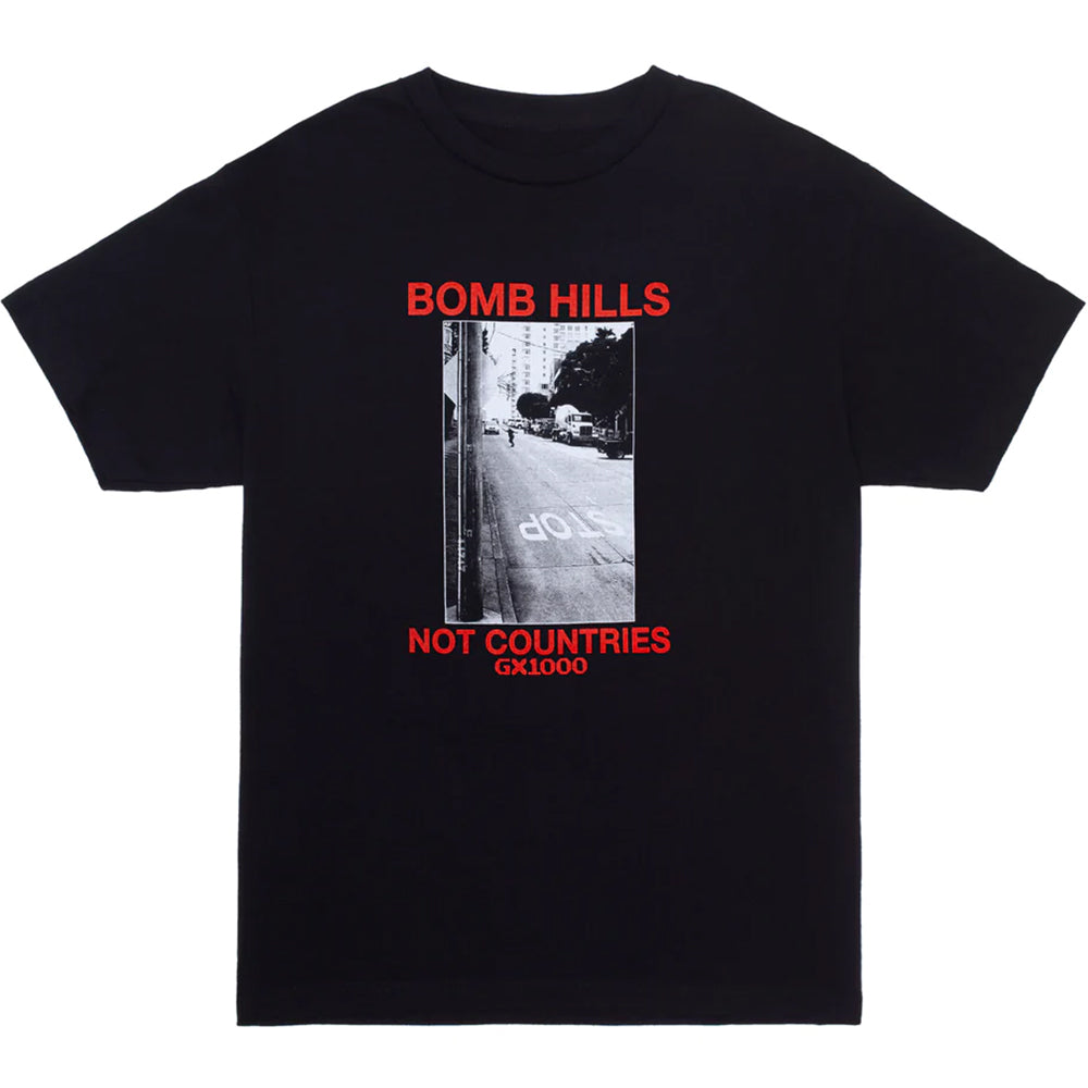 GX1000 Bomb Hills Not Countries Tee Black/Red