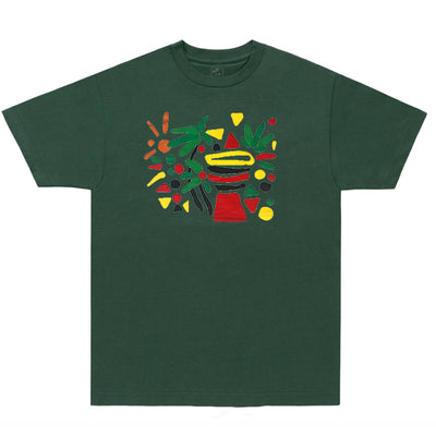 Ganj Wax Summer Bongo T shirt dark green