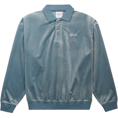 Grand Velour Collared Sweatshirt Powder Blue