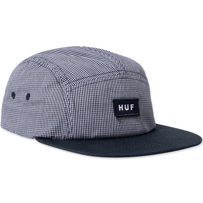 HUF Micro Gingham Box Logo Volley Hat Navy