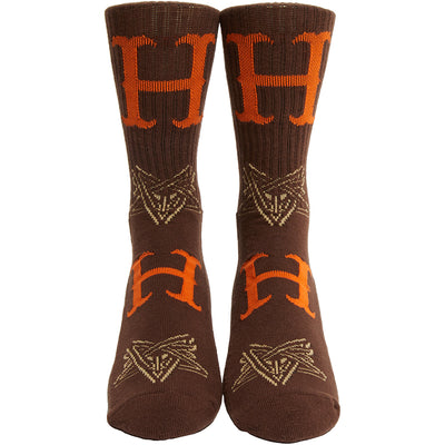 HUF x Thrasher Duality Socks chocolate