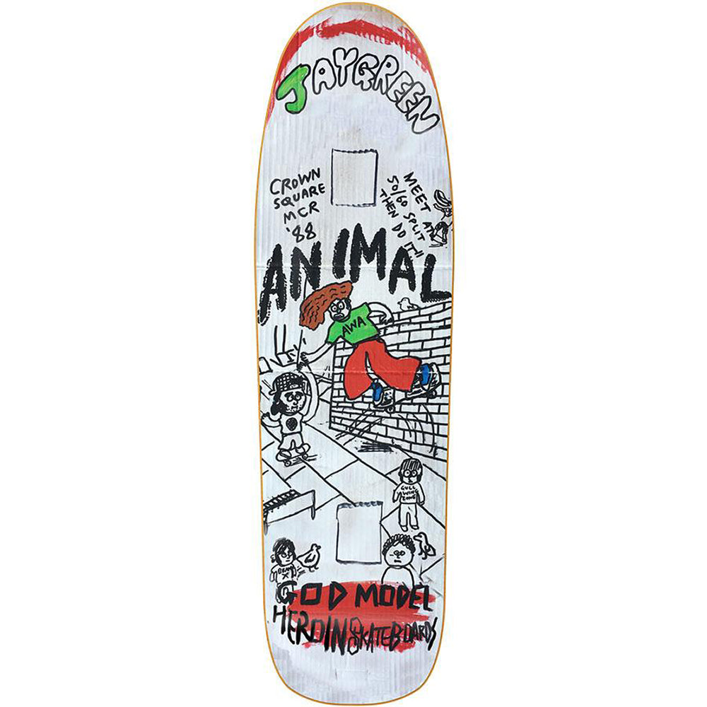 Heroin Jay Green Manchester 1988 Skateboard Deck 8.88"