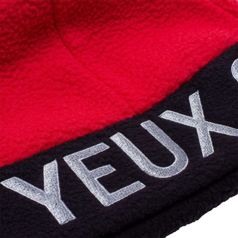 Hockey Eyes Without A Face Sherpa Beanie Black/Red