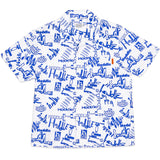 Hoddle Scattered Logo Camp Shirt white/blue