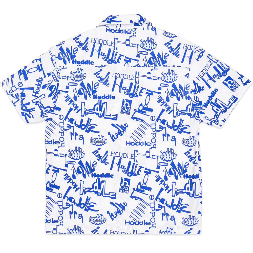 Hoddle Scattered Logo Camp Shirt white/blue