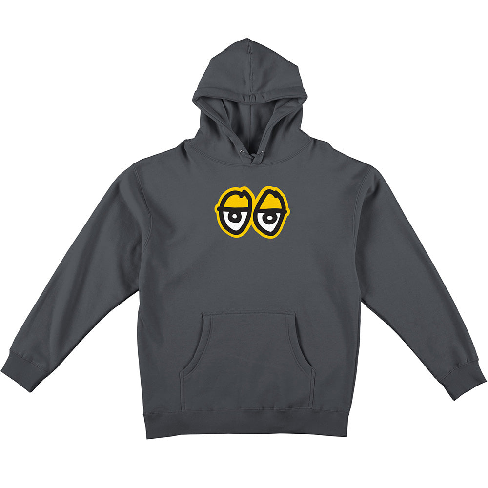 Krooked Eyes Logo Hoody Charcoal/Yellow