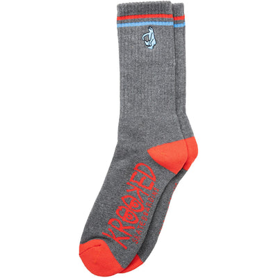 Krooked Shmoo Emb Socks Charcoal Heather/Blue/Red