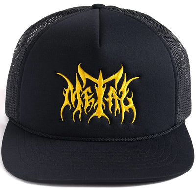 Metal Logo Trucker Hat Black