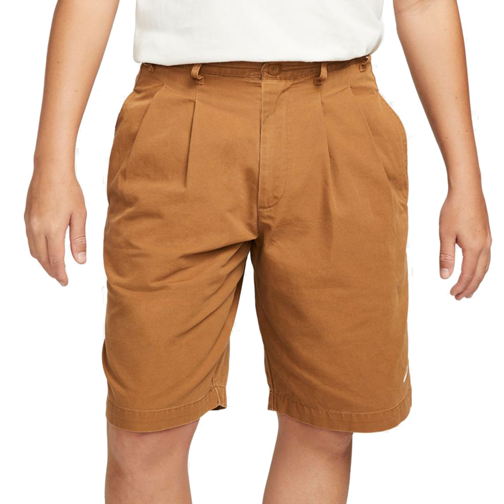 Nike Life Pleated Chino Shorts Ale Brown/White