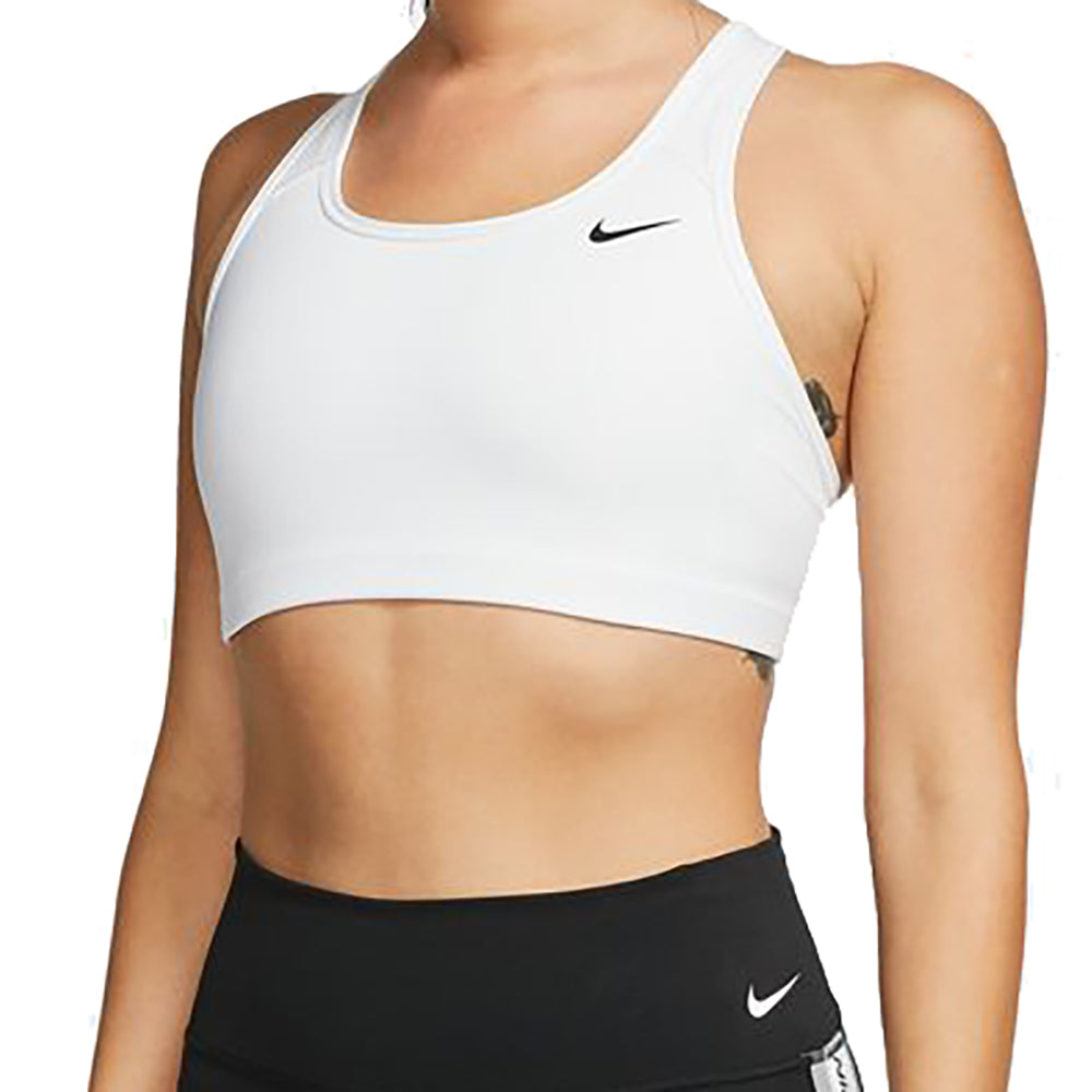 Nike Swoosh Women's Medium-Support Non-Padded Sports Bra White/Black