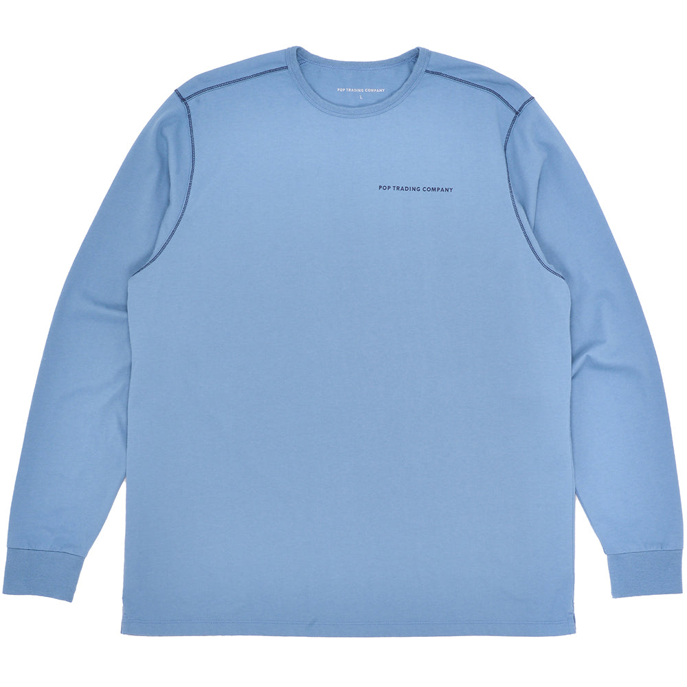 Pop Trading Company Logo Longsleeve Blue Shadow/Navy