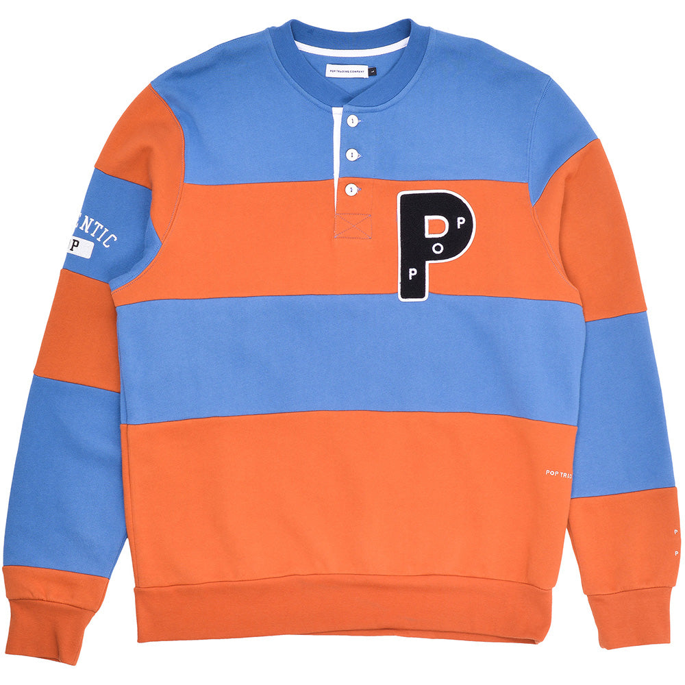 Pop Trading Company Striped Henley Sweat limoges