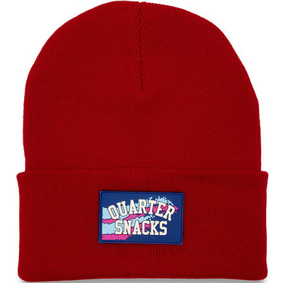 Quartersnacks Rubber Label Beanie red
