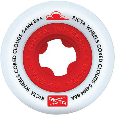Ricta Cored Clouds 86a white/red wheels 54mm