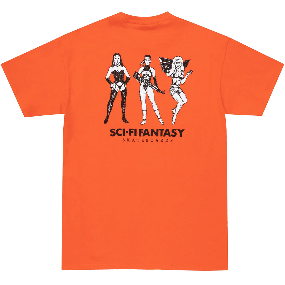 Sci-Fi Fantasy Macho Girls Tee Orange