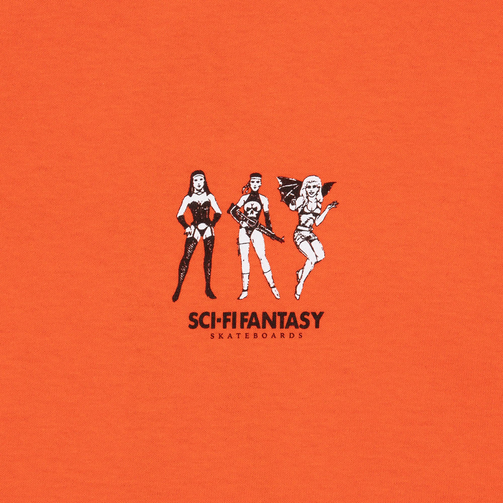 Sci-Fi Fantasy Macho Girls Tee Orange