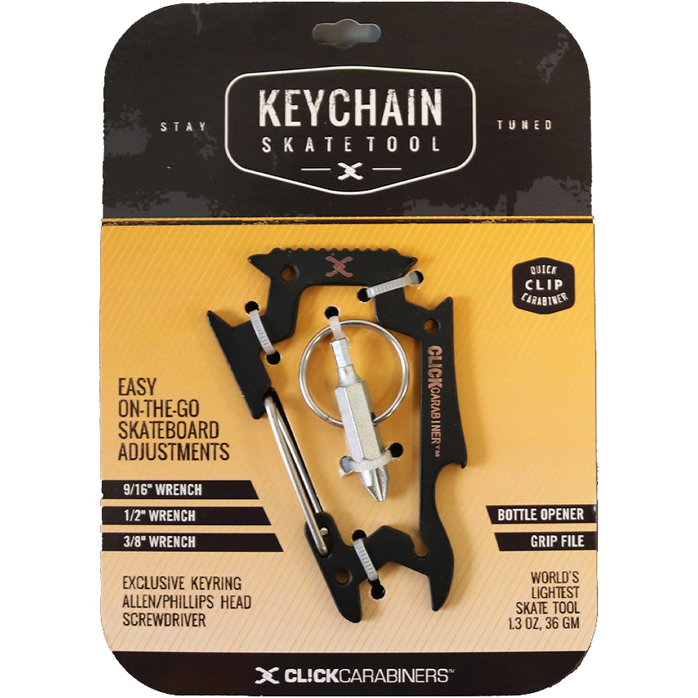 Sk8ology Click Carabiners Keychain Skatetool black