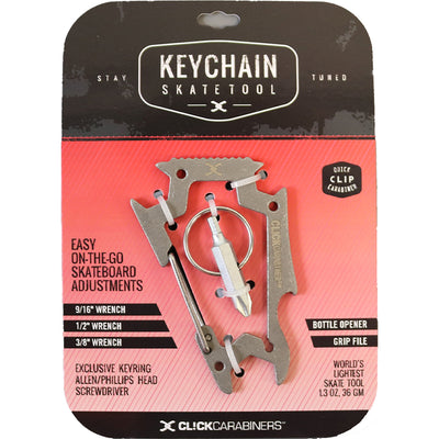 Sk8ology Click Carabiners Keychain Skatetool silver