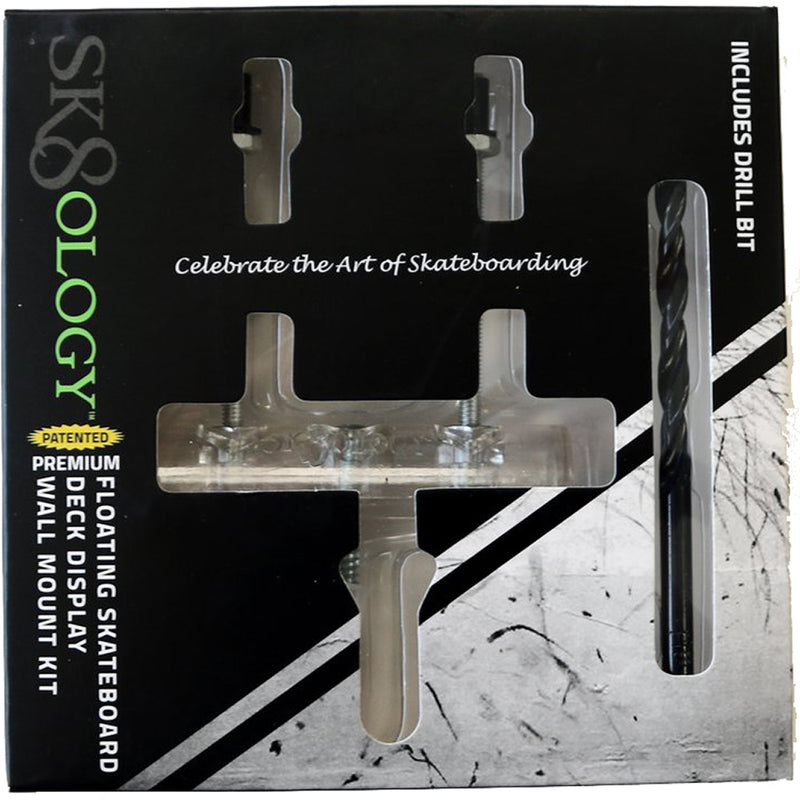 Sk8ology Floating Skateboard Deck Display Wall Mount Kit with drill bit
