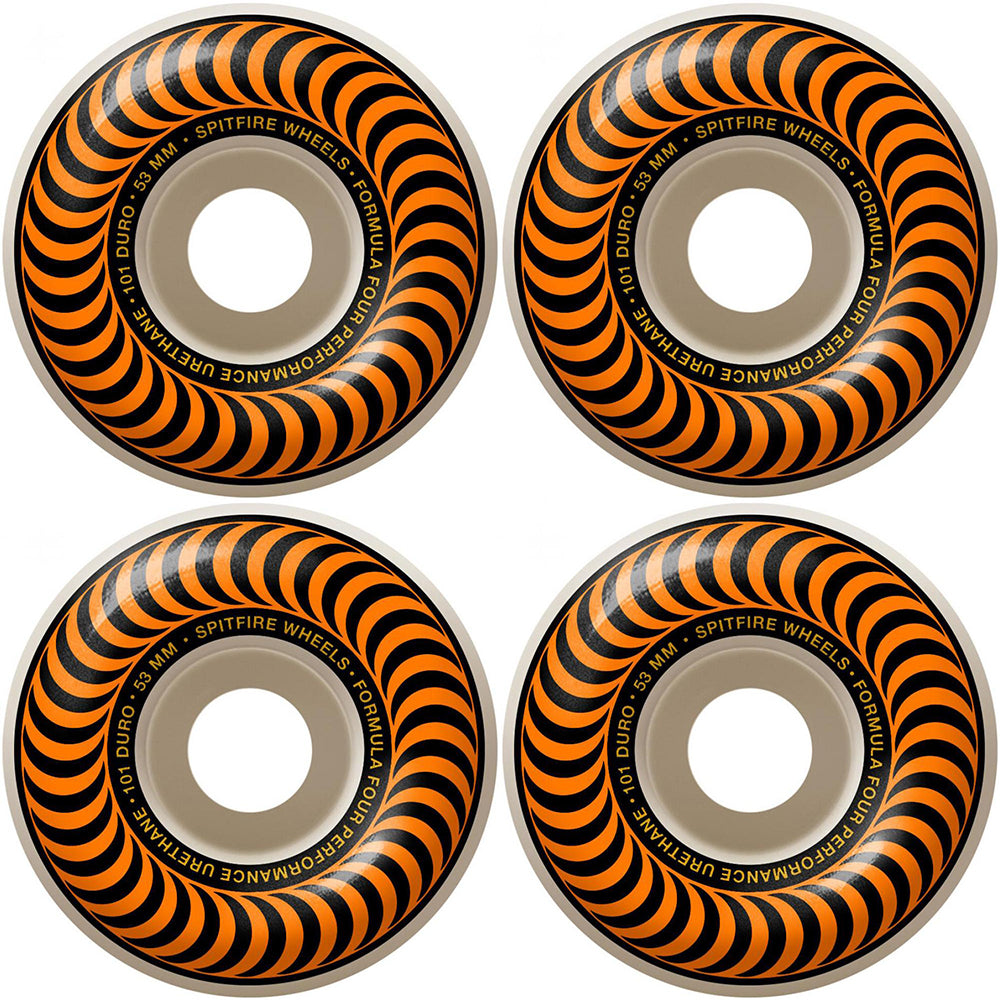 Spitfire Formula Four Classics 101du Orange Skateboard Wheels 53mm