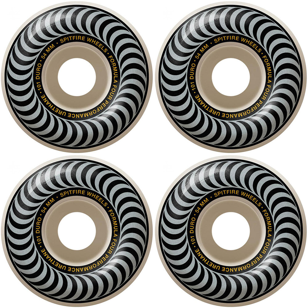 Spitfire Formula Four Classics Silver 101du Skateboard Wheels 54mm