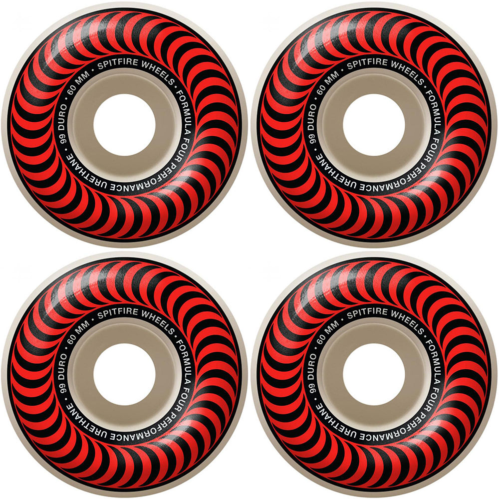 Spitfire Formula Four Classics 99du Red Skateboard Wheels 60mm