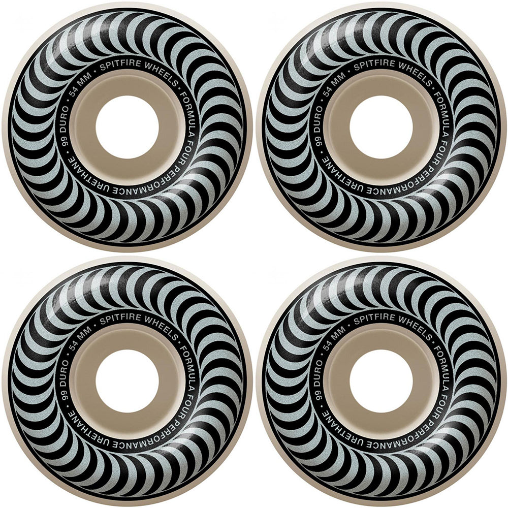 Spitfire Formula Four Classics Silver 99du Skateboard Wheels 54mm