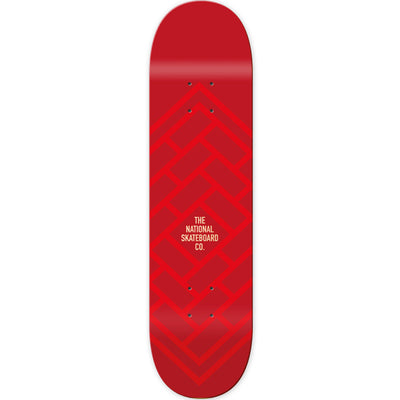 The National Skateboard Co Logo Gloss & Matte Red Deck 8.5"