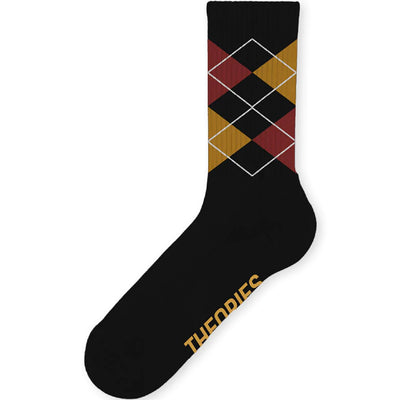 Theories Stamp Argyle Sock Black