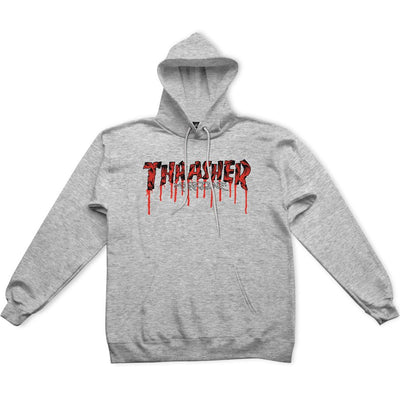 Thrasher Blood Drip Logo Hood grey