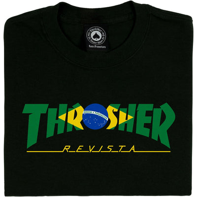 Thrasher Brazil Revista T Shirt Black