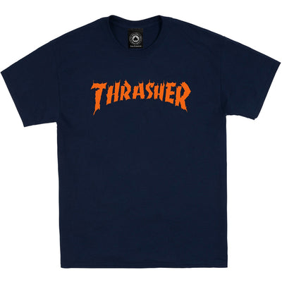 Thrasher Burn It Down T Shirt Navy