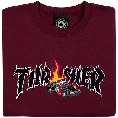 Thrasher Cop Car Crewneck Maroon