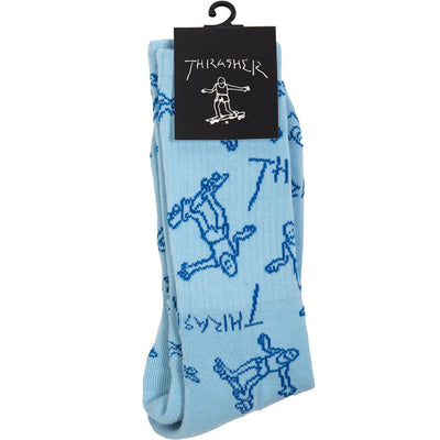 Thrasher Gonz Logo Crew Socks light blue