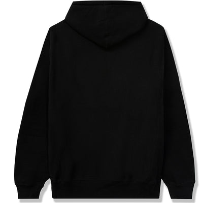 Tired Long T Logo Pullover Hoodie black