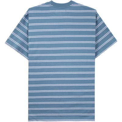 Tired Striped Pocket Tee Bright Blue