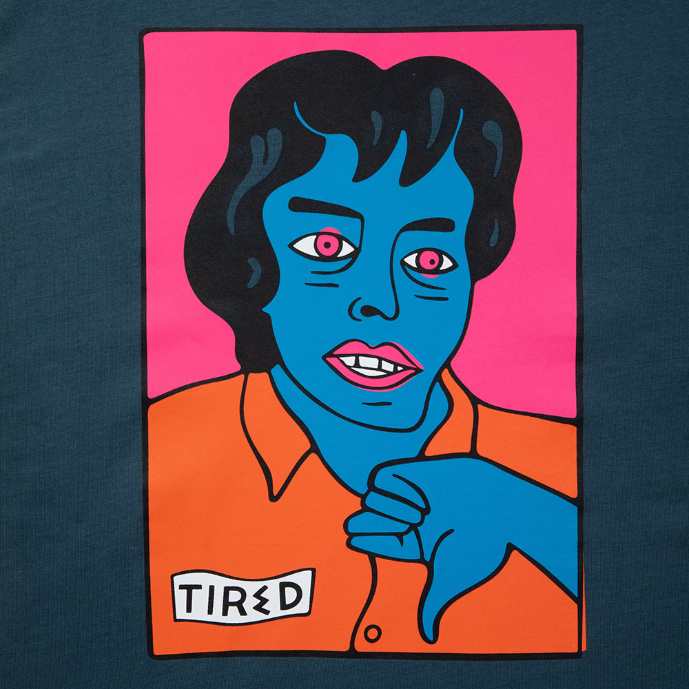 Tired Thumbs Down Tee Orion Blue