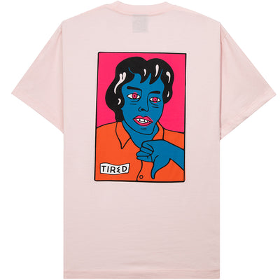Tired Thumbs Down Tee Pink