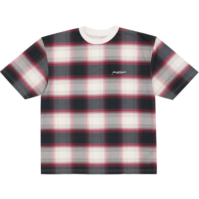 Yardsale Shadow Plaid T shirt white/red