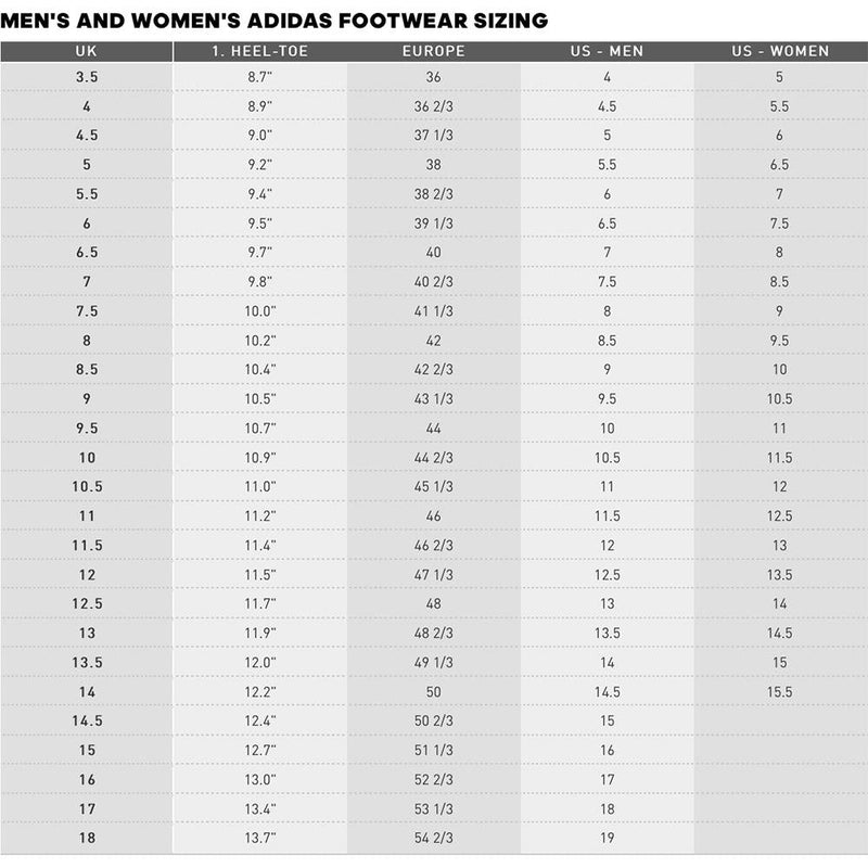 Adidas us size chart ni?a store
